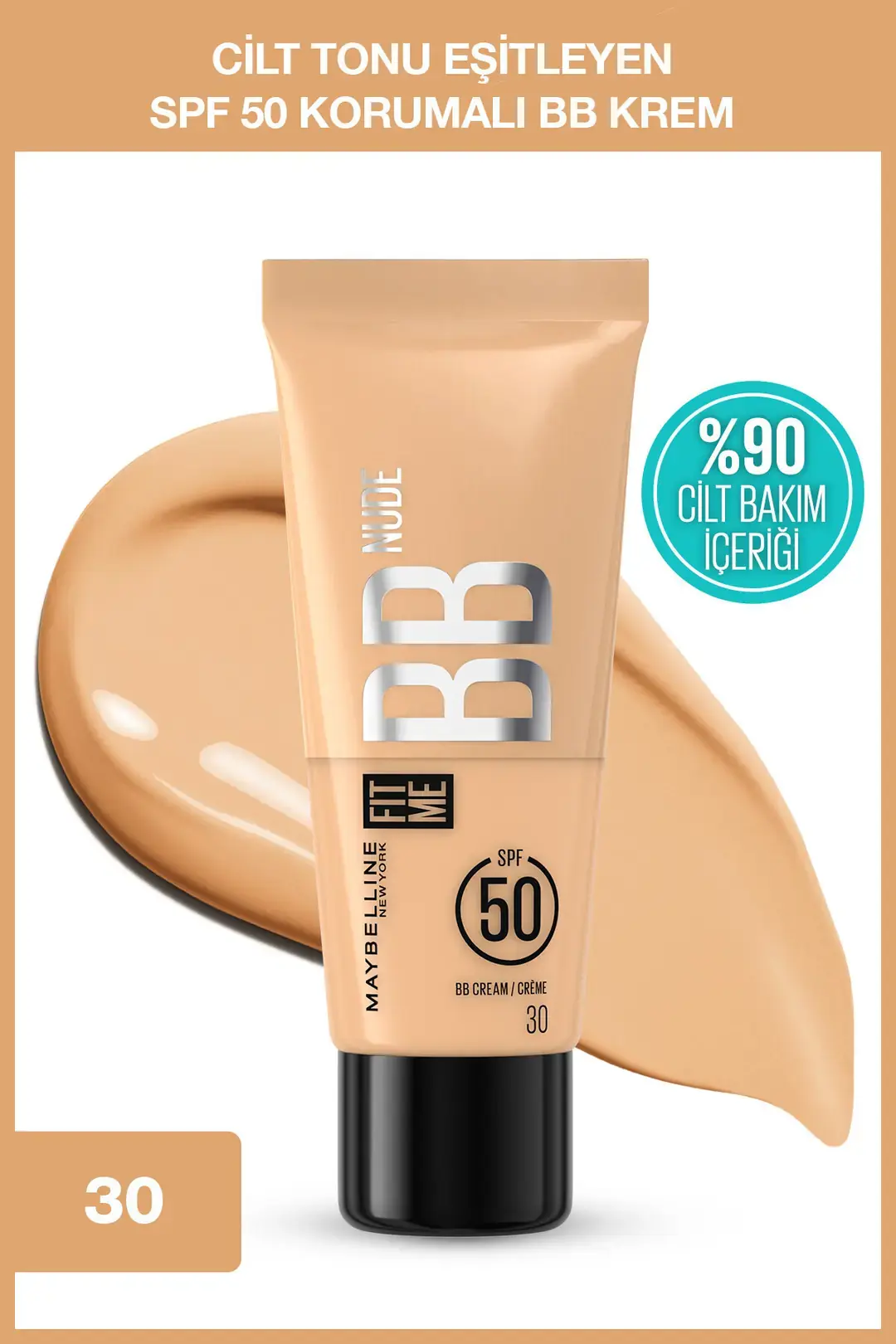 Maybelline Fit Me Nude Cilt Bakımı Etkili Nemlendirici SPF50 BB Krem - 30