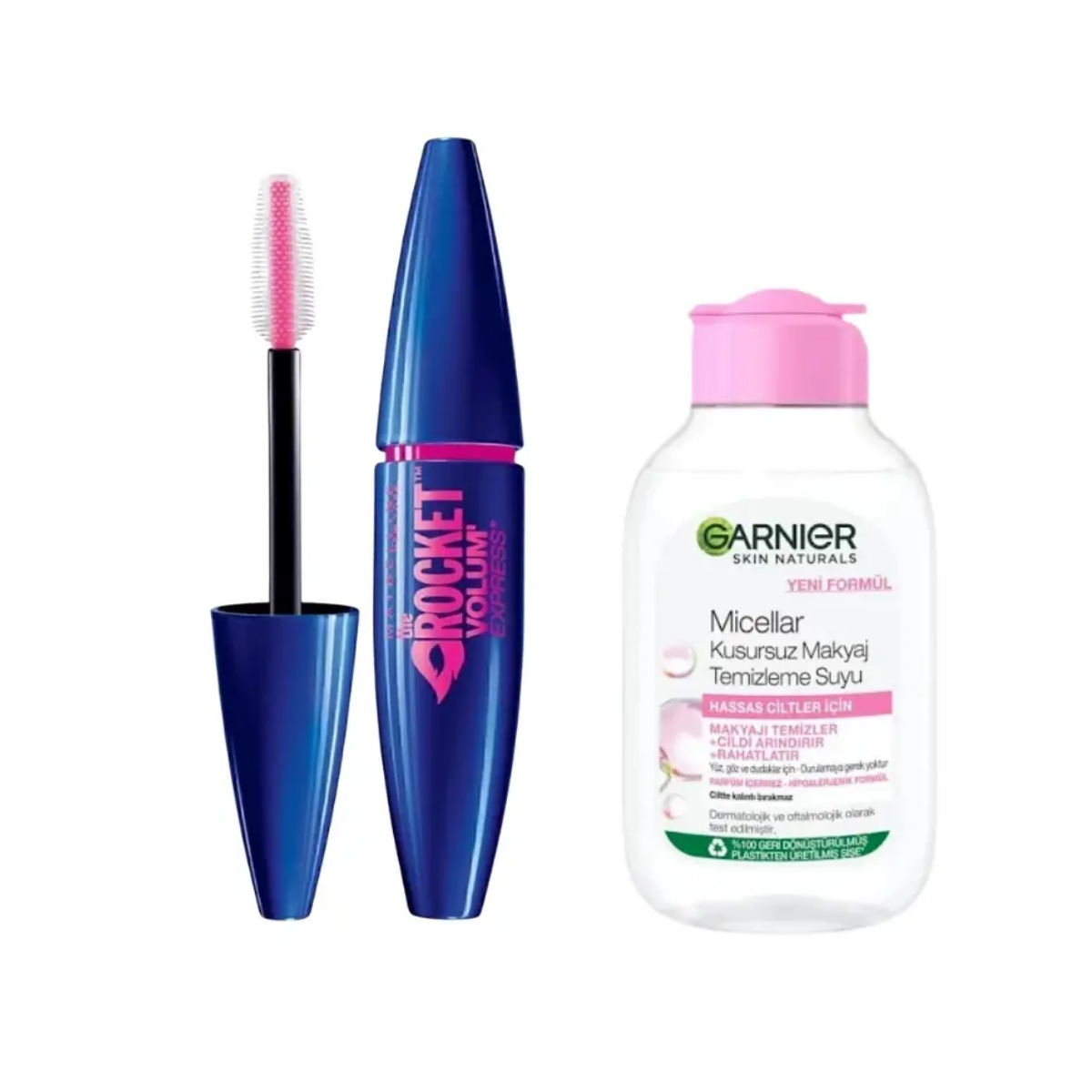 Maybelline New York Maskara Rocket Maskara+Garnier Micellar Kusursuz Makyaj Temizleme Suyu