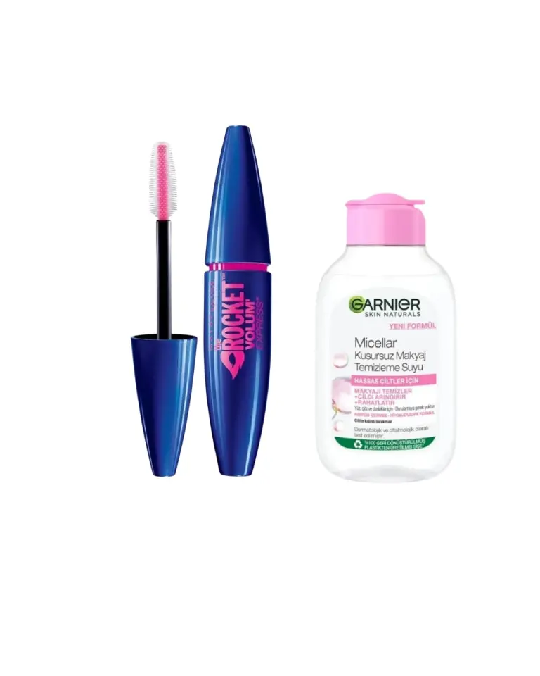 Maybelline New York Maskara Rocket Maskara+Garnier Micellar Kusursuz Makyaj Temizleme Suyu