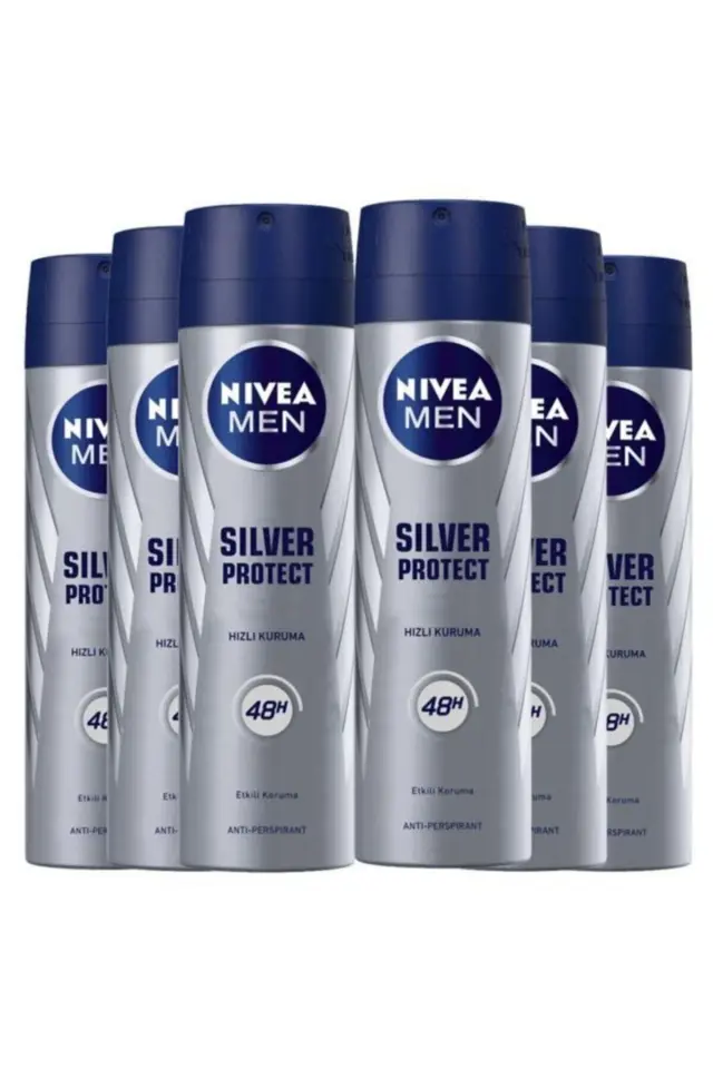 Men Silver Protect Etkili Koruma Erkek Sprey Deodorant 150 ml x 6 Adet Avantaj Paket