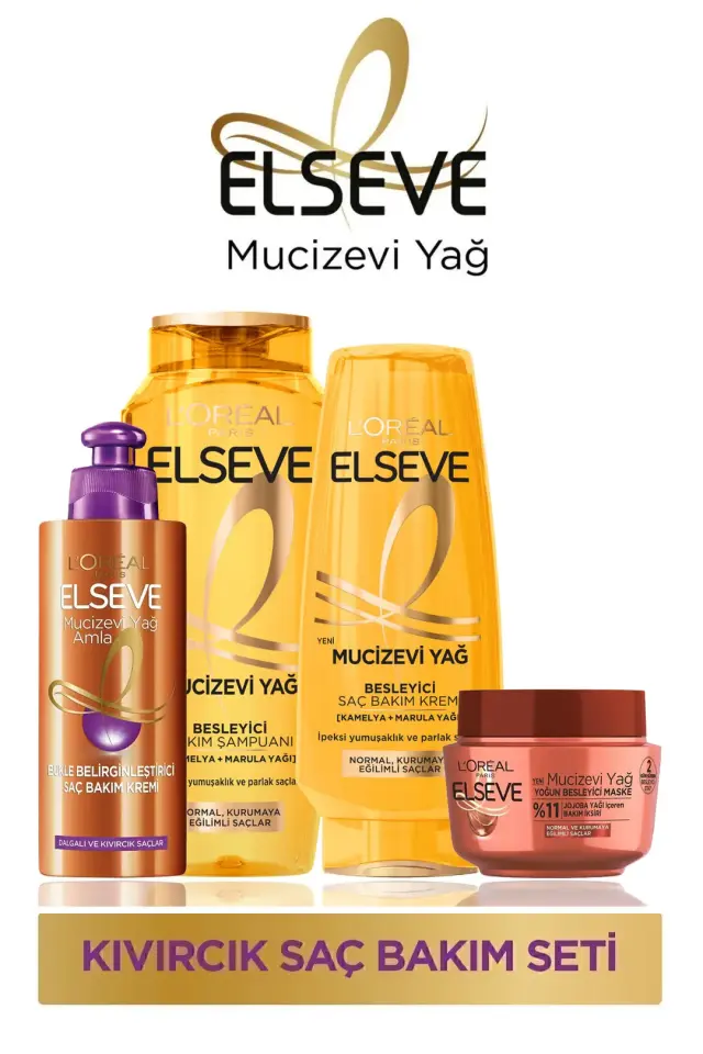 Miracle Oil Hair Care Set (Shampoo + Conditioner + Curl Defining Hair Cream + Hair Mask)