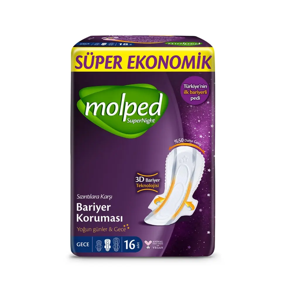 Molped Supernight Gece Süper Ekonomik Ped 16 Adet