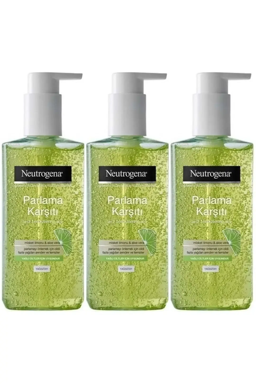 Neutrogena Visibly Clear Pore&Shine Temizleme Jeli 200ML (Parlama Karşıtı) (3 Lü Set)