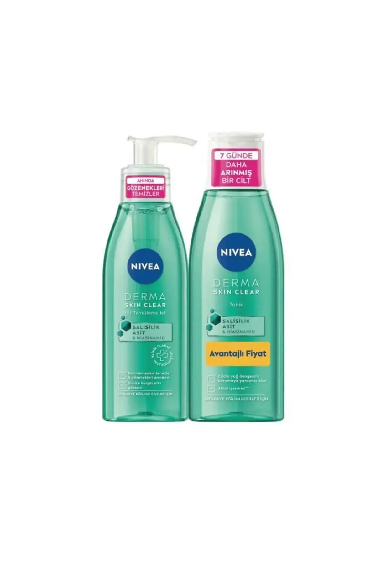 Nivea Derma Skin Clear Yüz Temizleme Jeli 150 ml Tonik 200ml