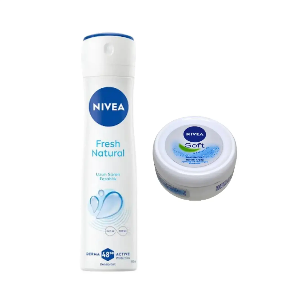Nivea Kadın Deodorant Fresh Natural Sprey 150 ml + Nivea Soft Nemlendirici Krem 50 ml