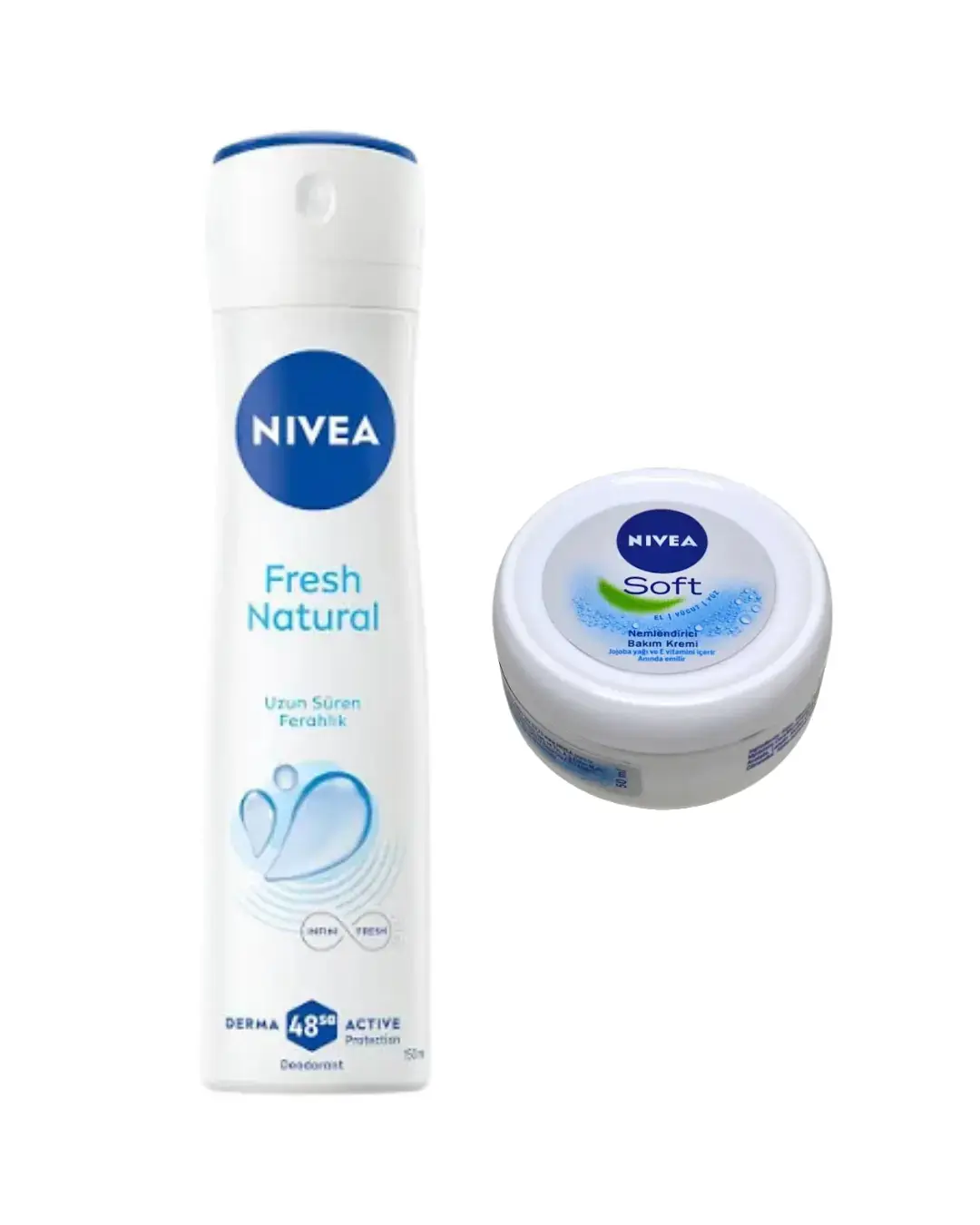 Nivea Kadın Deodorant Fresh Natural Sprey 150 ml + Nivea Soft Nemlendirici Krem 50 ml