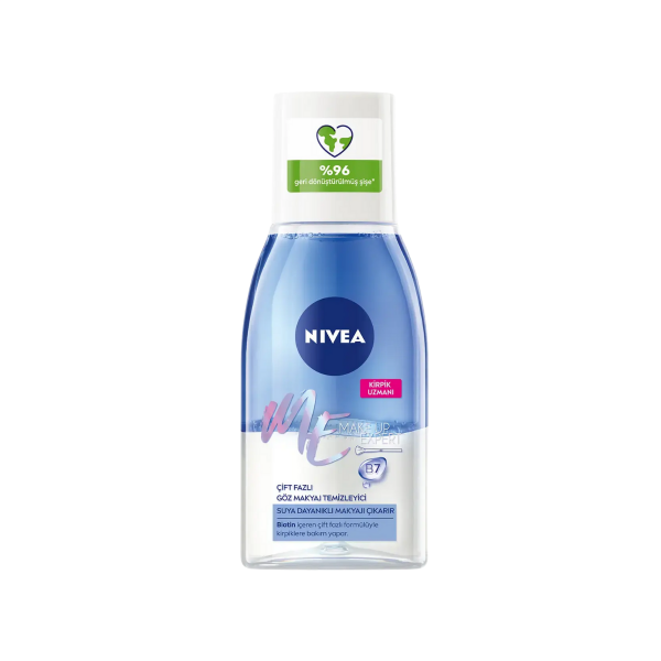 Nivea Çift Fazlı Göz Makyaj Temizleyici Make Up Expert 125 ml,Biotin,Kirpik Bakımı,Suya Dayanıklı Makyaj