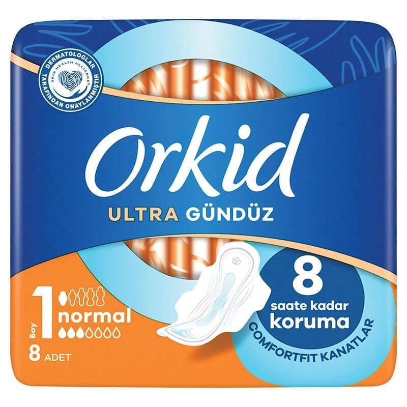 Orkid Ultra Normal (Boy 1) Kanatlı Hijyenik Ped 8 Ped