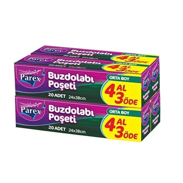 PAREX BUZDOLABI POŞETİ ORTA BOY 4 AL 3 ÖDE