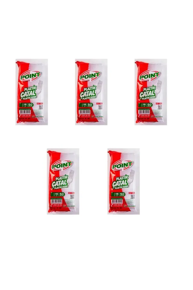 Plastik Lüx Şeffaf Çatal - 18 Cm. - 3.2 Gr. - 50 Adetlik 5 Paket