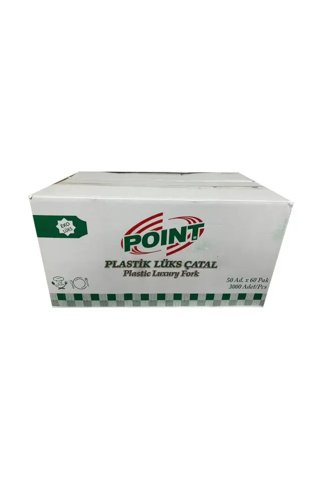Point Plastik Lüx Şeffaf Çatal - 18 Cm. - 3.2 Gr. - 3000 Adet - Koli