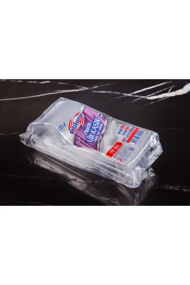 Poppy Plastik Lüx Şeffaf Kaşık - 18 Cm. - 3.2 Gr. - 3000 Adet - Koli