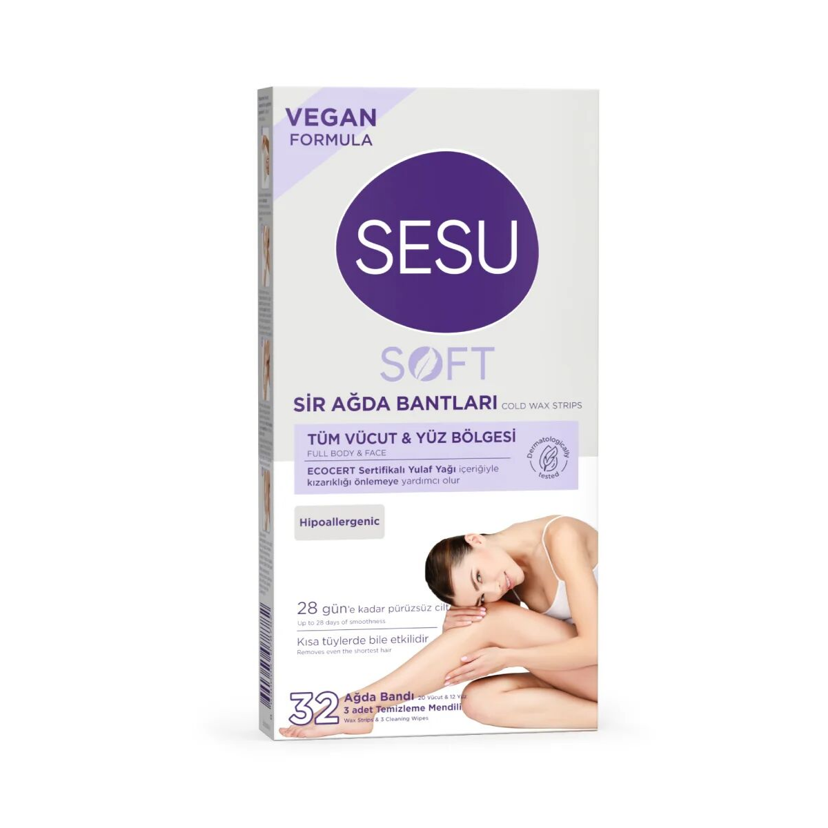 Sesu Soft Yüz ve Vücut Ağda Bandı 32'li