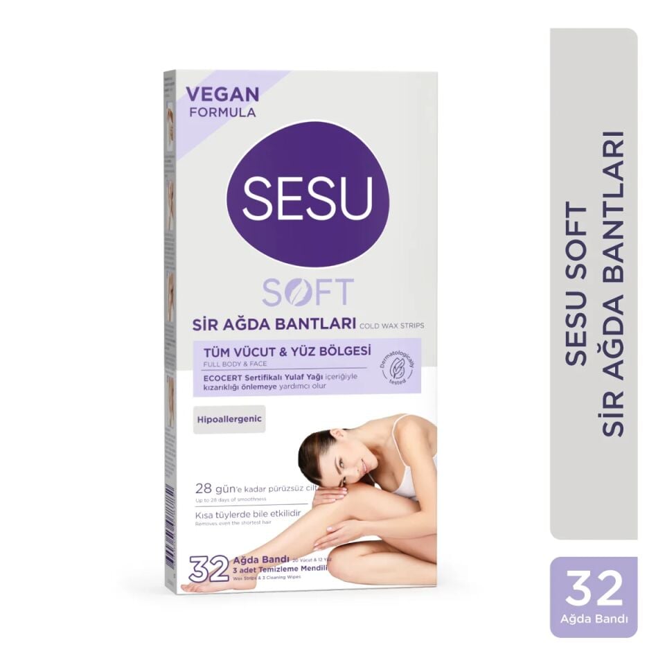 Sesu Soft Yüz ve Vücut Ağda Bandı 32'li