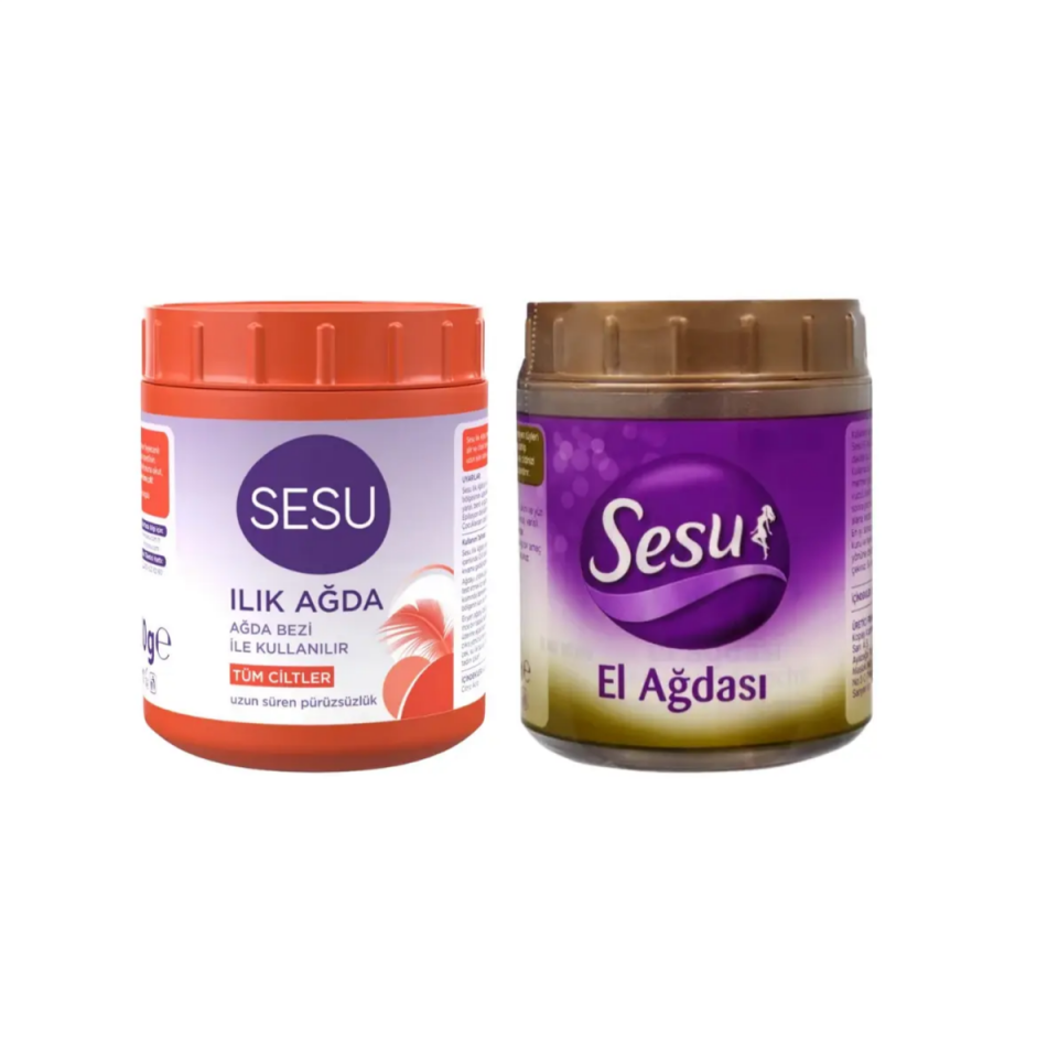Sesu Turuncu Ilık Ağda 250 Gr + Sesu El Ağdası Yeşil 250 Gr 2'Li Ağda Set