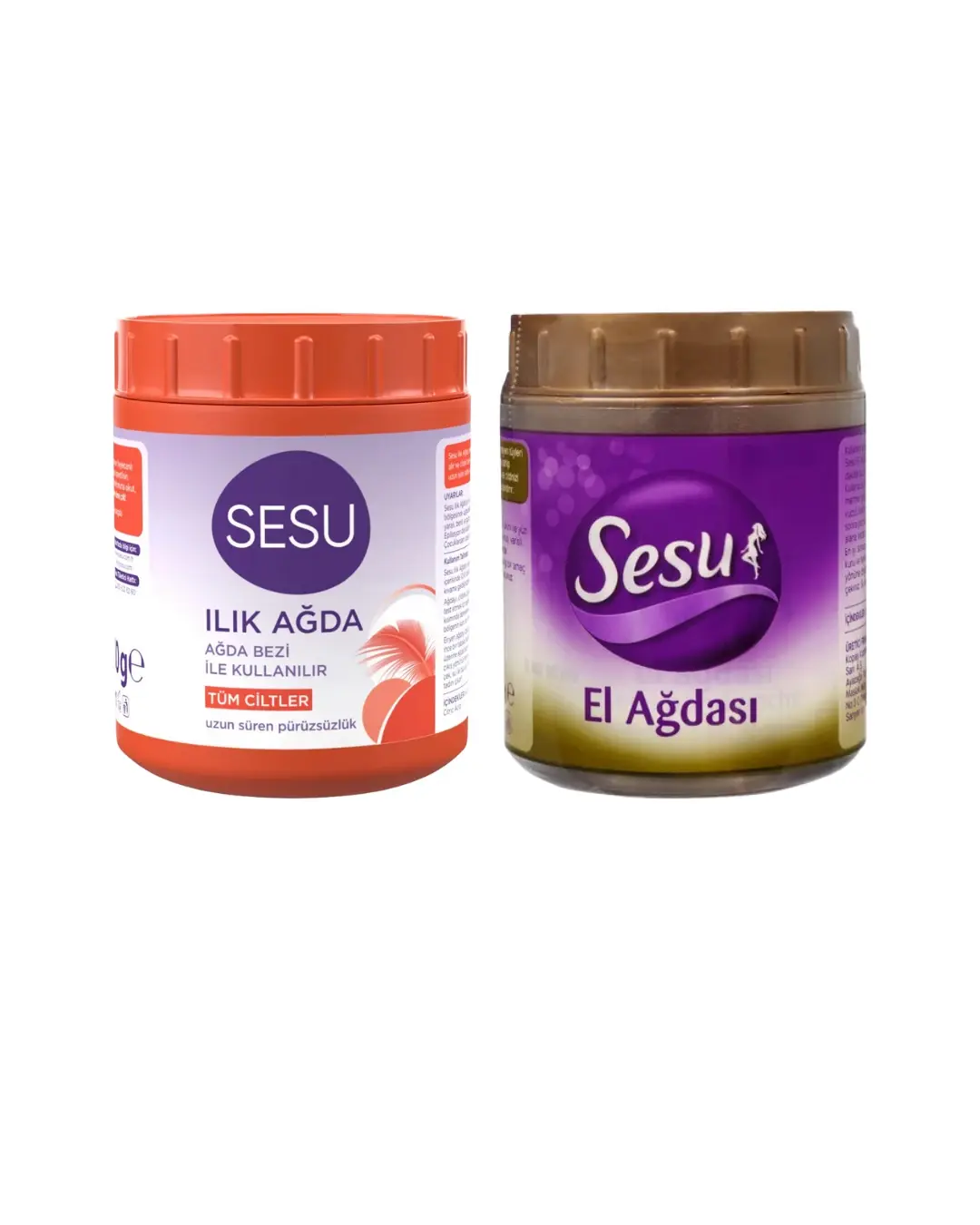 Sesu Turuncu Ilık Ağda 250 Gr + Sesu El Ağdası Yeşil 250 Gr 2'Li Ağda Set