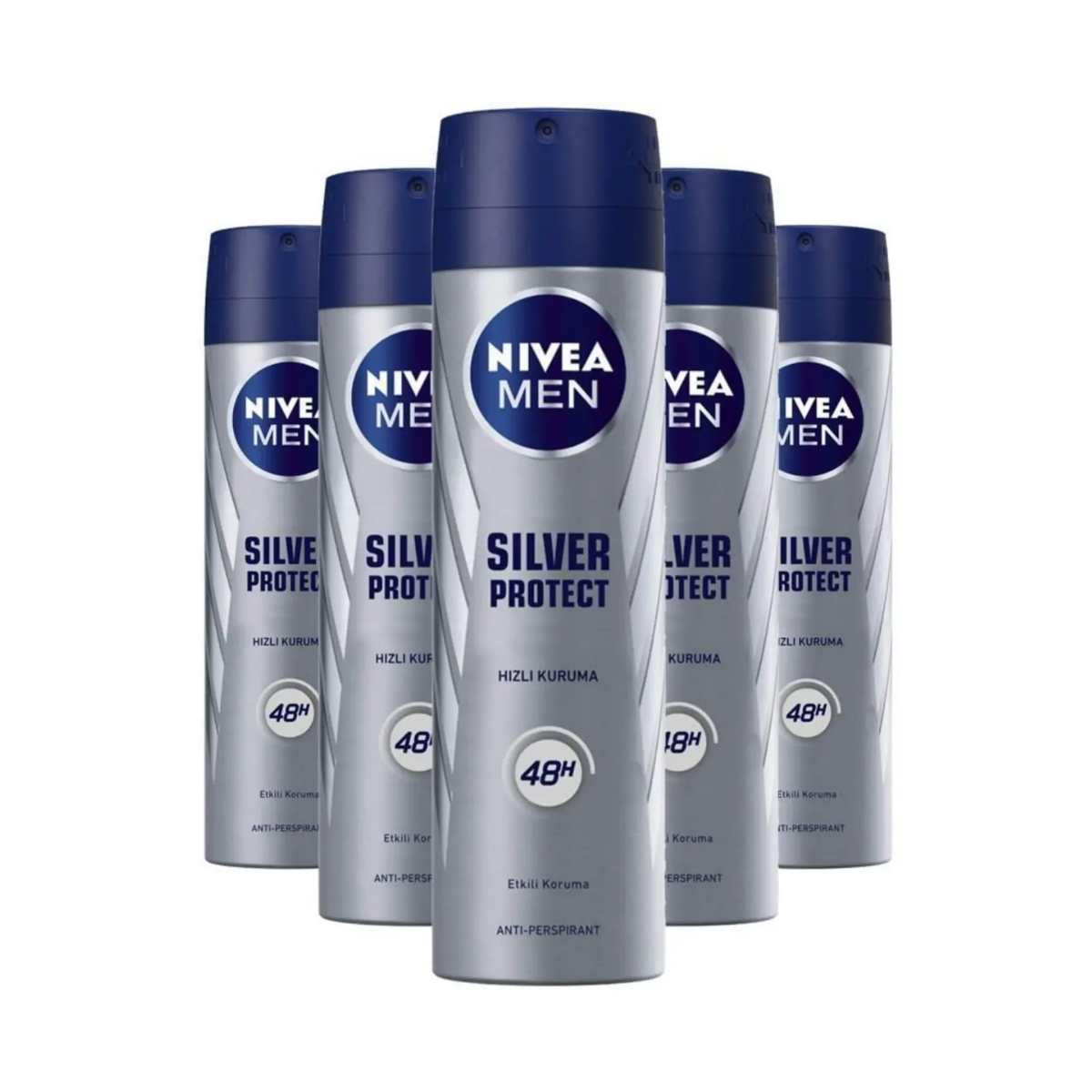 Nivea Men Silver Protect Erkek Deodorant 150 ml X5