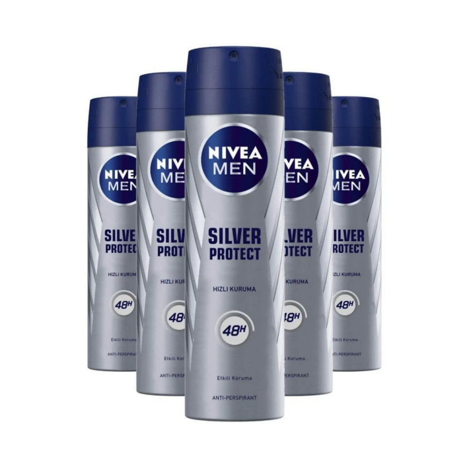Nivea Men Silver Protect Erkek Deodorant 150 ml X5