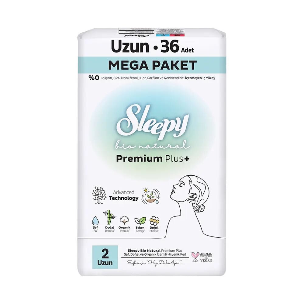Sleepy Bio Natural Mega Paket Uzun 36 lı