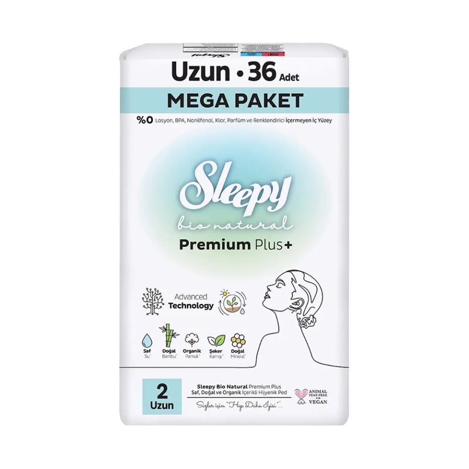 Sleepy Bio Natural Mega Paket Uzun 36 lı