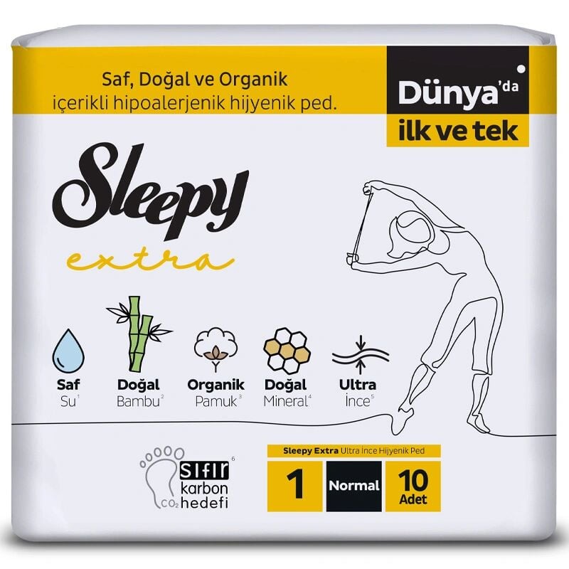 Sleepy Extra Ultra İnce Normal Hijyenik Ped 10 Adet (Boy 1)