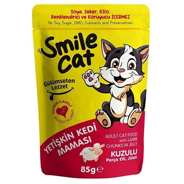 Smile Cat Pouch Yetişkin Kedi Maması Kuzulu 85 g
