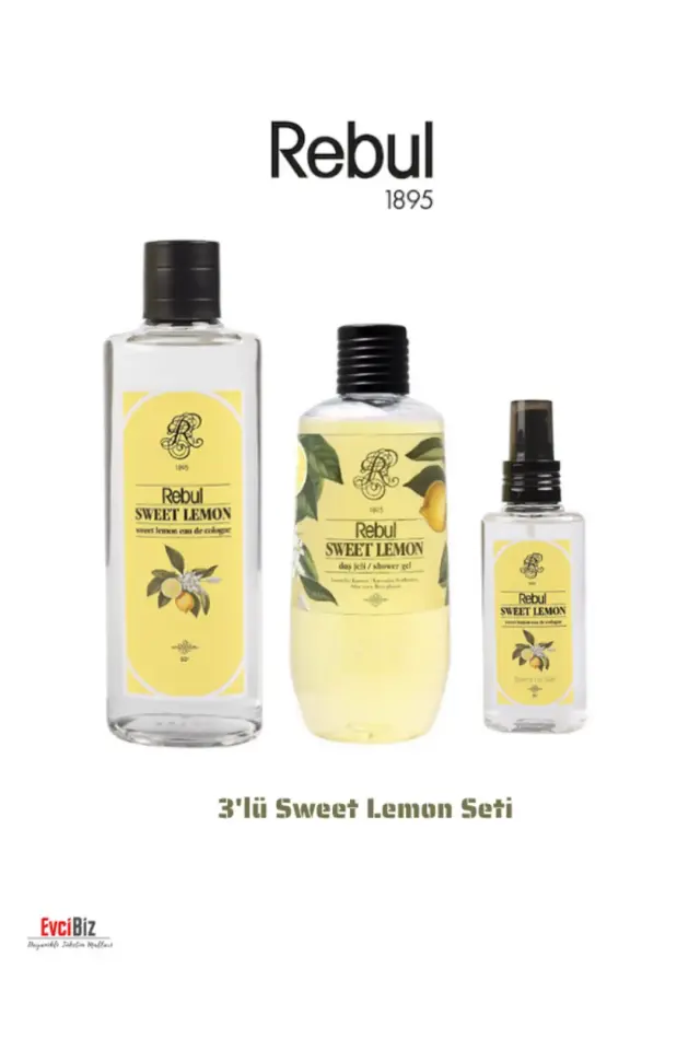 Sweet Lemon (Tatlı Limon) Edc 250ml Kolonya 500ml Duş Jeli 125ml Edc Kolonya 3'lü Avantaj Set