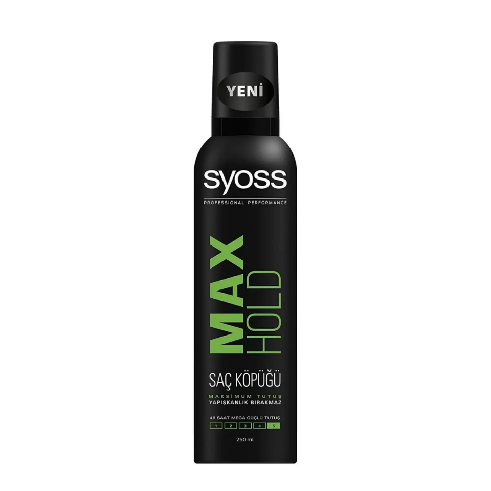 Syoss Max Hold Köpük 250 ml - Güçlü Tutuş için Saç Köpüğü