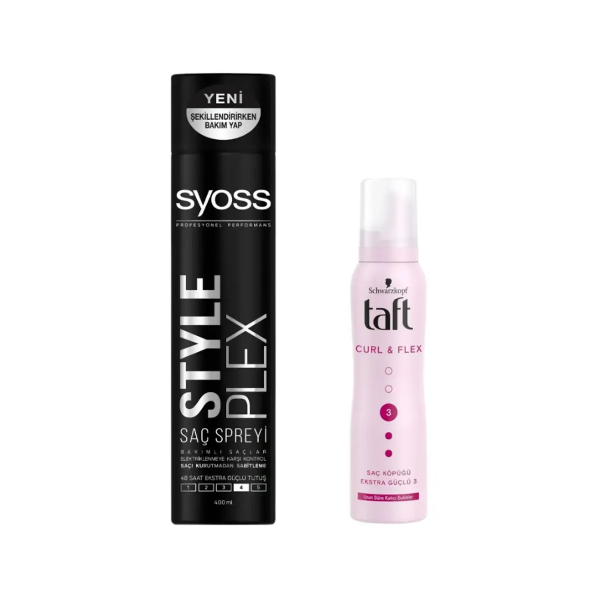 Syoss StylePlex Sprey 400 Ml + Taft Kıvırcık/Bukle No:3 Saç Köpüğü 150 Ml Saç Köpüğü
