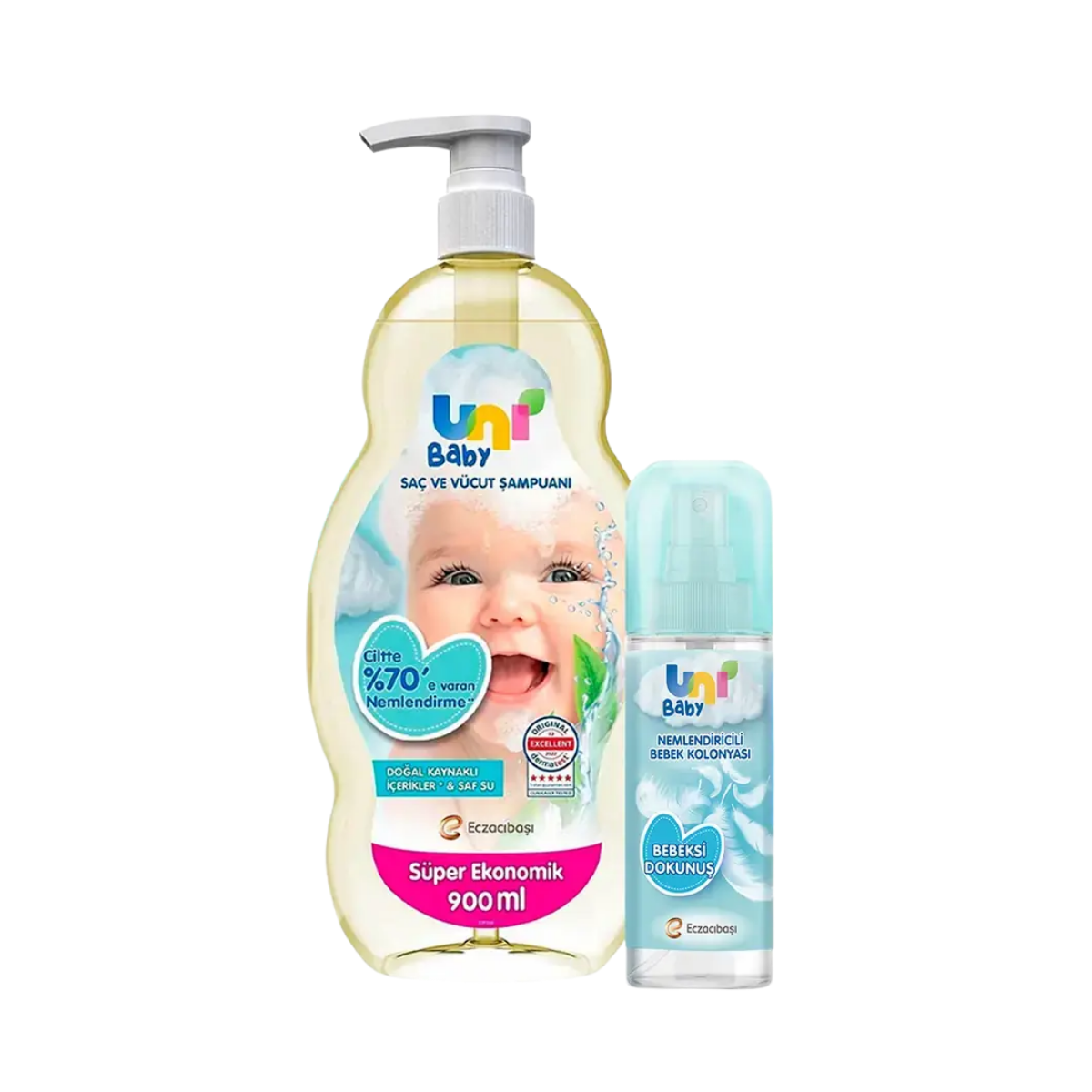 Uni Baby Bebek Bakım Seti ( Bebeksi Kokular Kolonya 3x150 ml Şampuan 3x900ml)