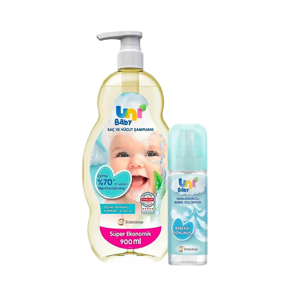 Uni Baby Bebek Bakım Seti ( Bebeksi Kokular Kolonya 3x150 ml Şampuan 3x900ml)