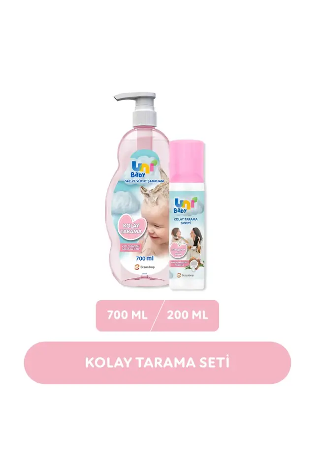 Uni Baby Kolay Tarama Saç Ve Vücut Şampuanı 700 ml + Uni Baby Kolay Tarama Spreyi 200ml