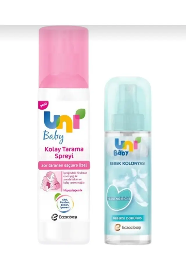 Uni Baby Nemlendiricili Bebek Kolonyası 150 ML +Kolay Tarama Spreyi 200 ML