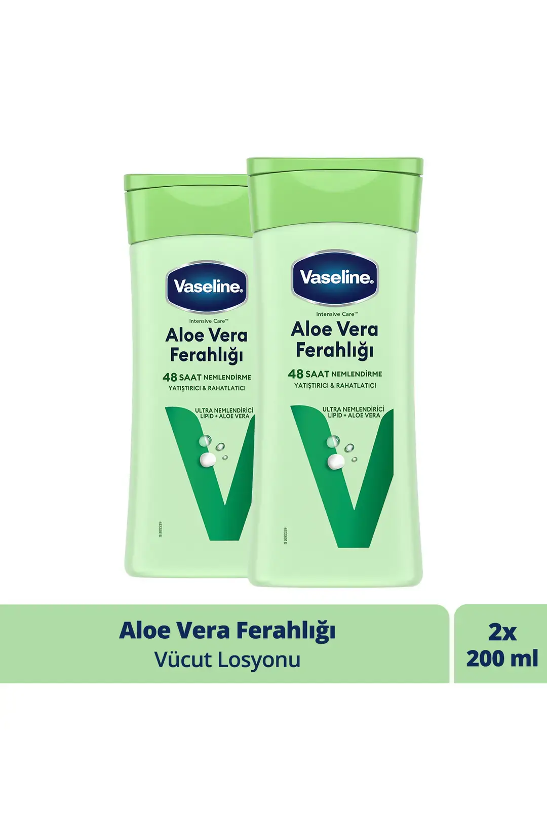 Vücut Losyonu Aloe Vera Ferahlığı Kuru Ciltler Için 200 ml X2
