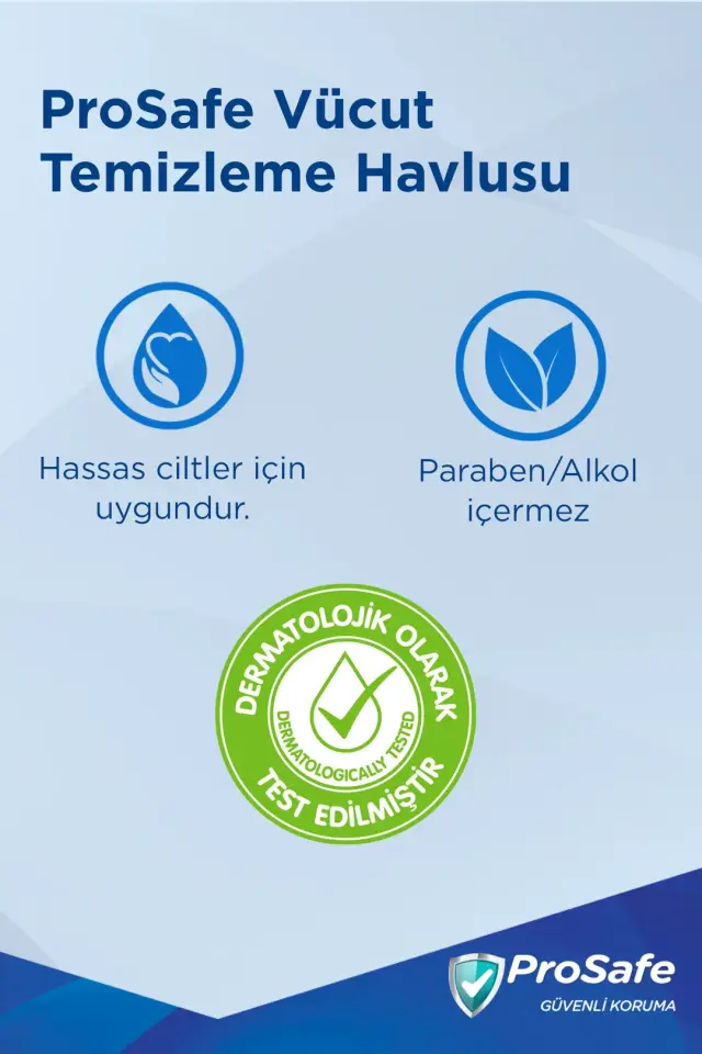 Prosafe Vücut Temizleme Havlusu / Vücut Temizleme Mendili 48 Yaprak Tekli Pk