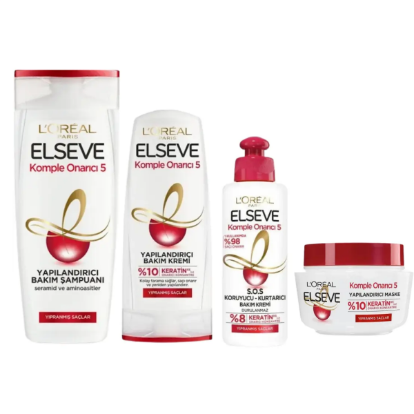 Loreal Elseve Komple Onarıcı 5 Yıpranmış Saçlar Için Onarıcı Saç Bakım Seti