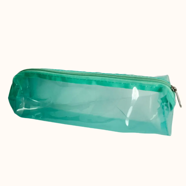 Şeffaf Renkli Makyaj Çantası Açık Yeşil