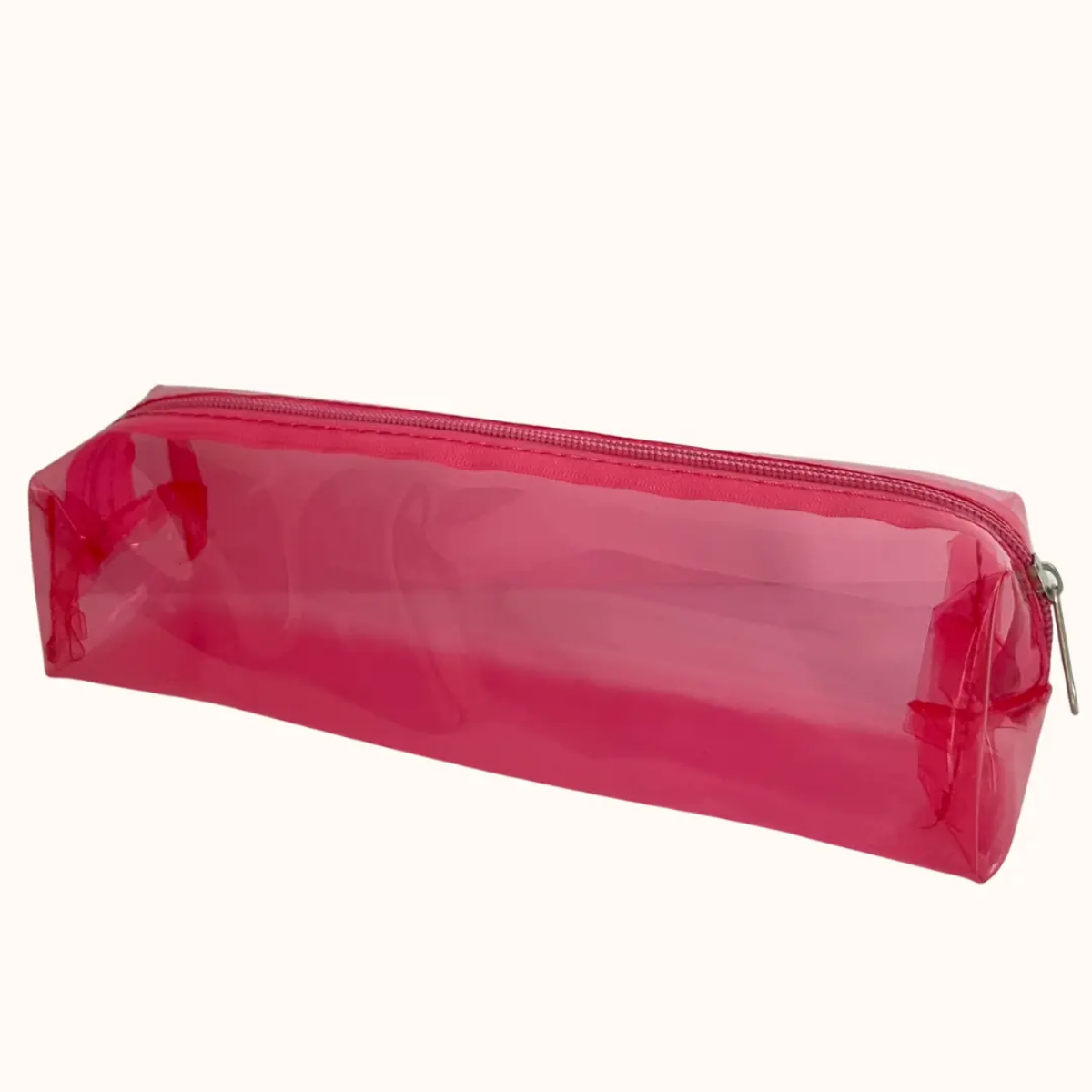 Şeffaf Renkli Makyaj Çantası Pembe