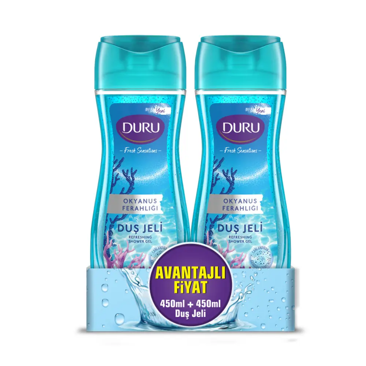 Duru Fresh Sensations Okyanus Ferahlığı Duş Jeli 450 Ml + 450 Ml Avantajlı Fiyat