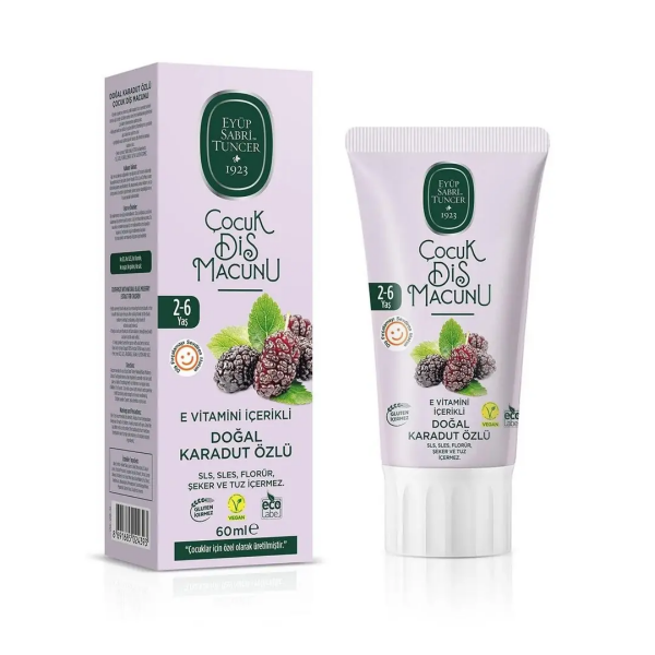 Eyüp Sabri Tuncer Doğal Karadut Özlü 2-6 Yaş Çocuk Diş Macunu 60 ml