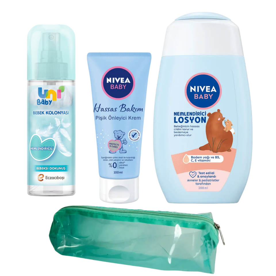 Bebek Bakım Seti 3'lü + Çanta Hediyeli