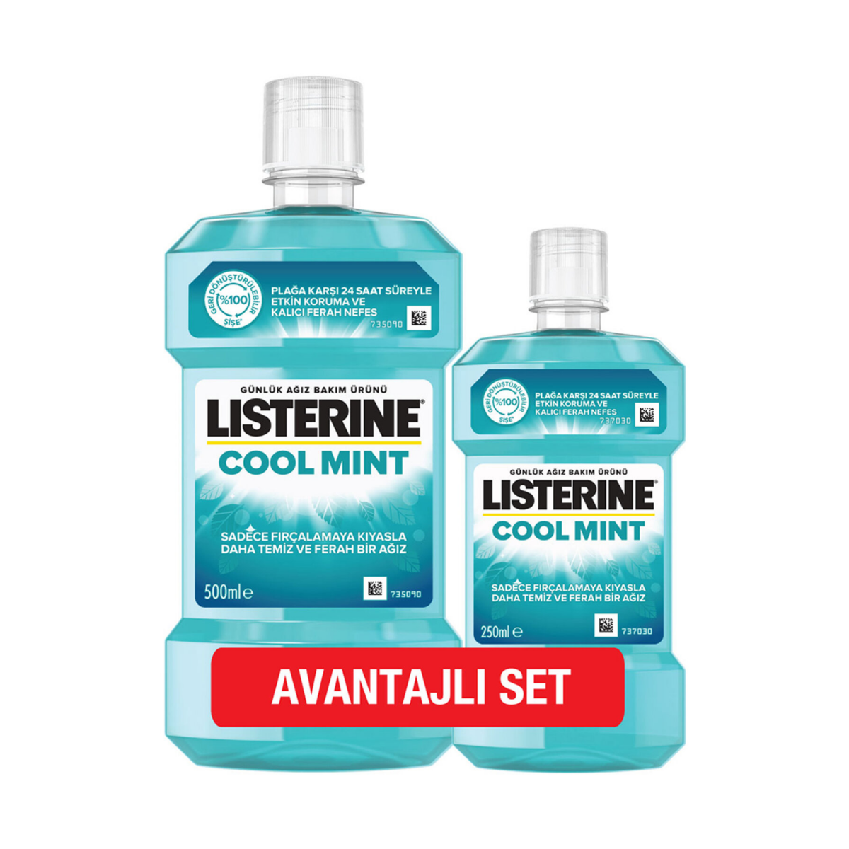 Listerine Coolmint Ağız Bakım 500 Ml+250 Ml