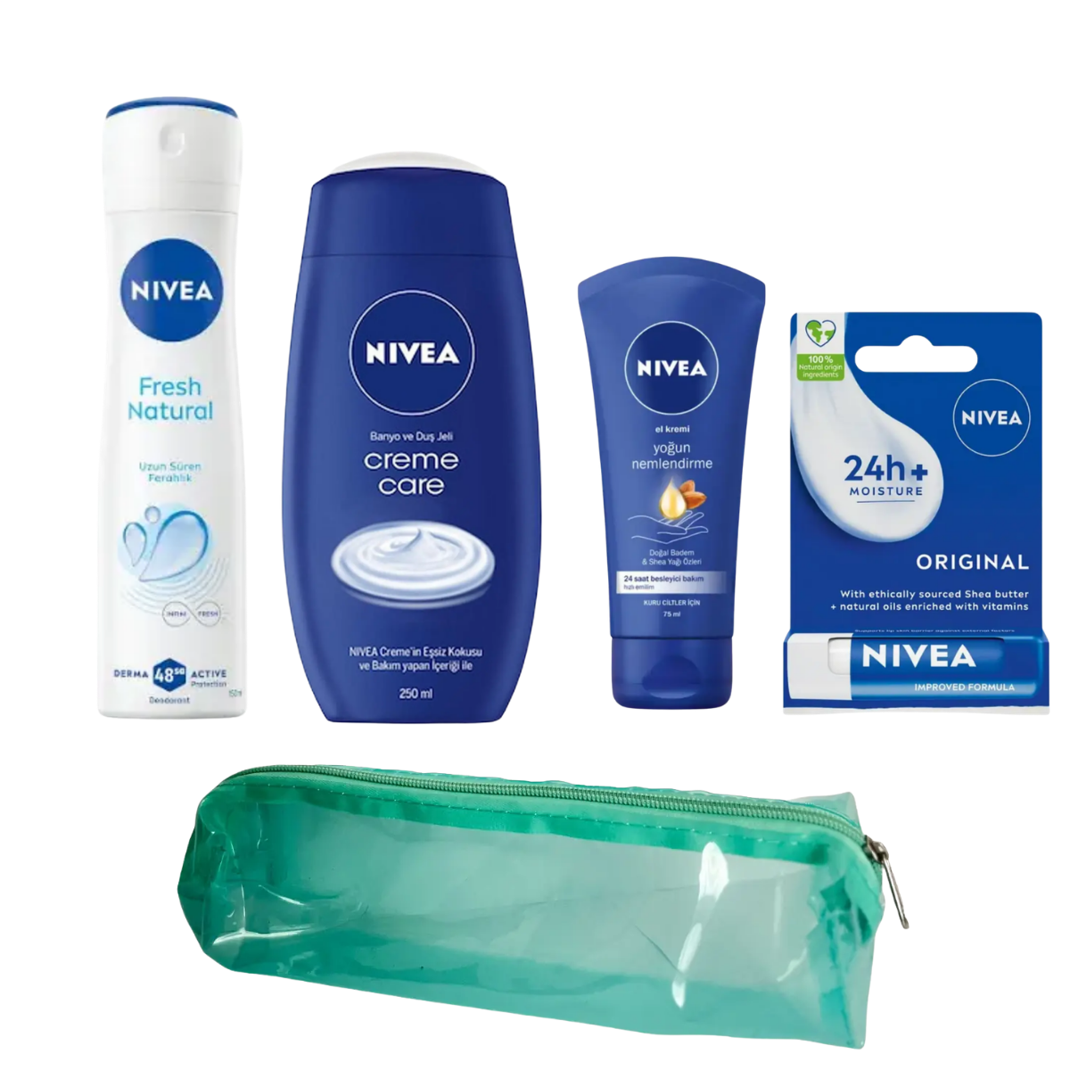 Nivea 4'lü Kişisel Bakım Seti + Çanta Hediyeli