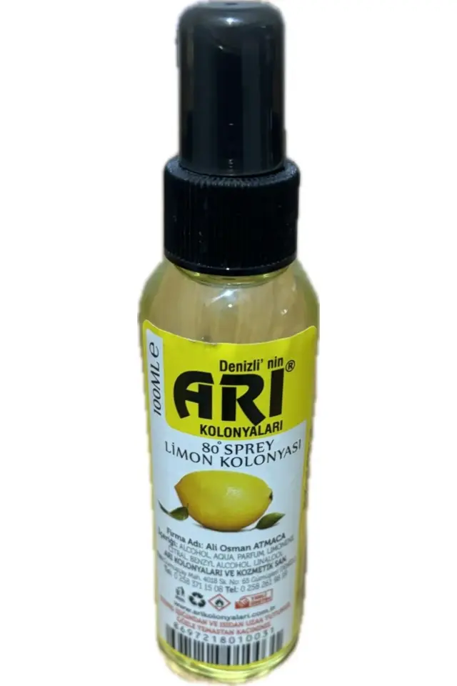 ARI KOLONYALARI 100 ML SPREY LİMON KOLONYASI 80 DERECE