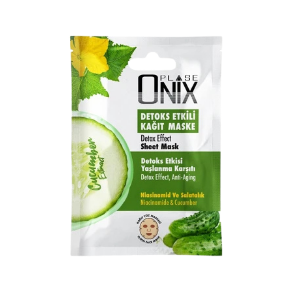 Morfose Onix Detoks Kağıt Yüz Maskesi 20 ml (Cucumber)-Arındırıcı & Ferahlatıcı Bakım