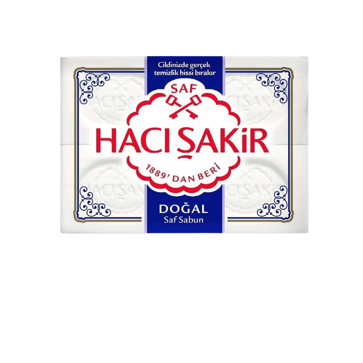 Hacı Şakir Saf Doğal Sabun 4’lü 600 g – Hassas Ciltler için Doğal Temizlik