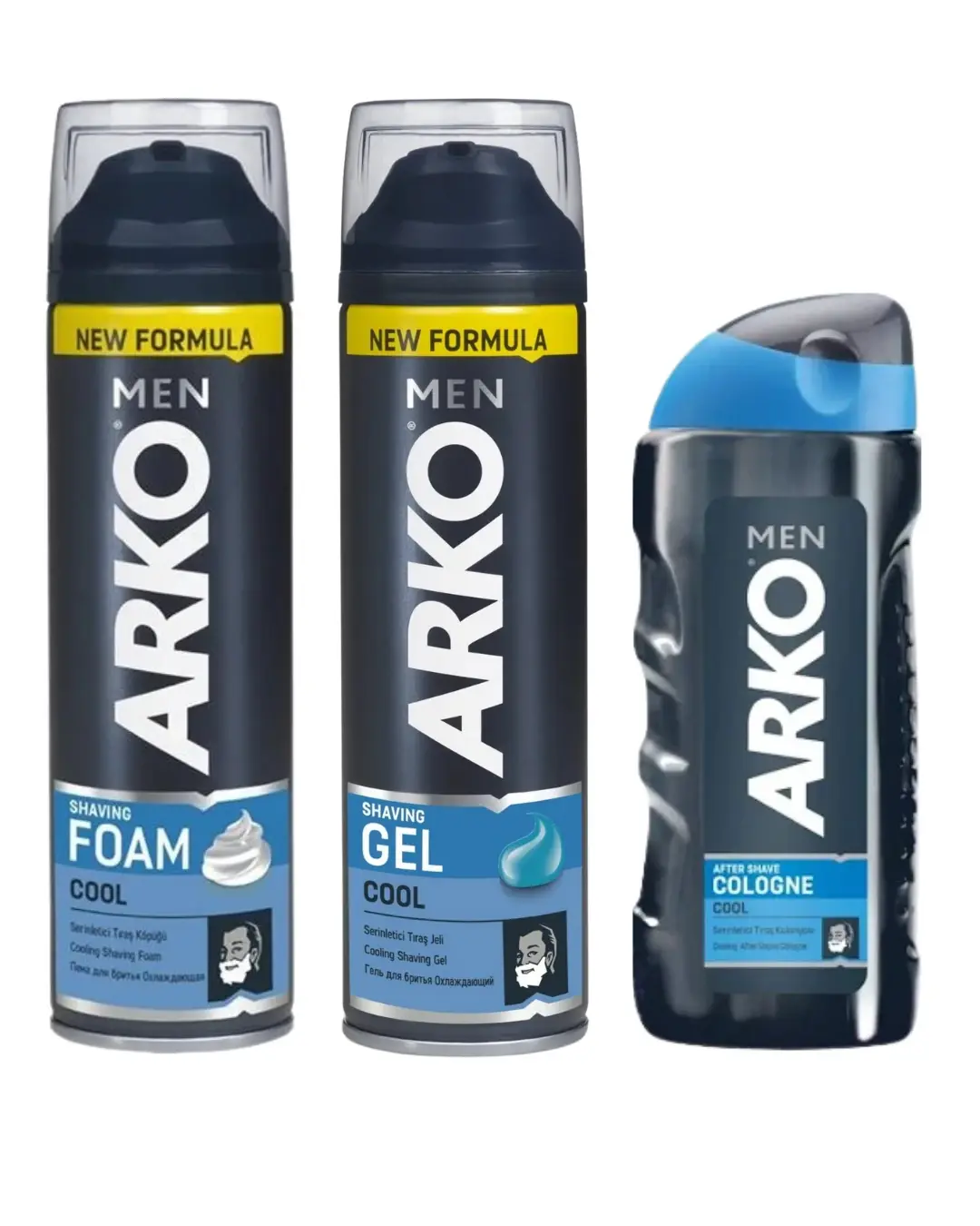 Arko Men Tıraş Köpüğü Cool + Arko Men Cool Tıraş Jeli + Arko Men Cool After Shave Kolonyası 3'Lü Erkek Tıraş Seti