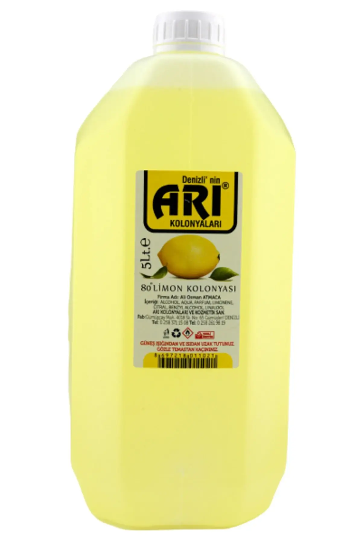 Arı Kolonya Limon 5 Litre Bidon