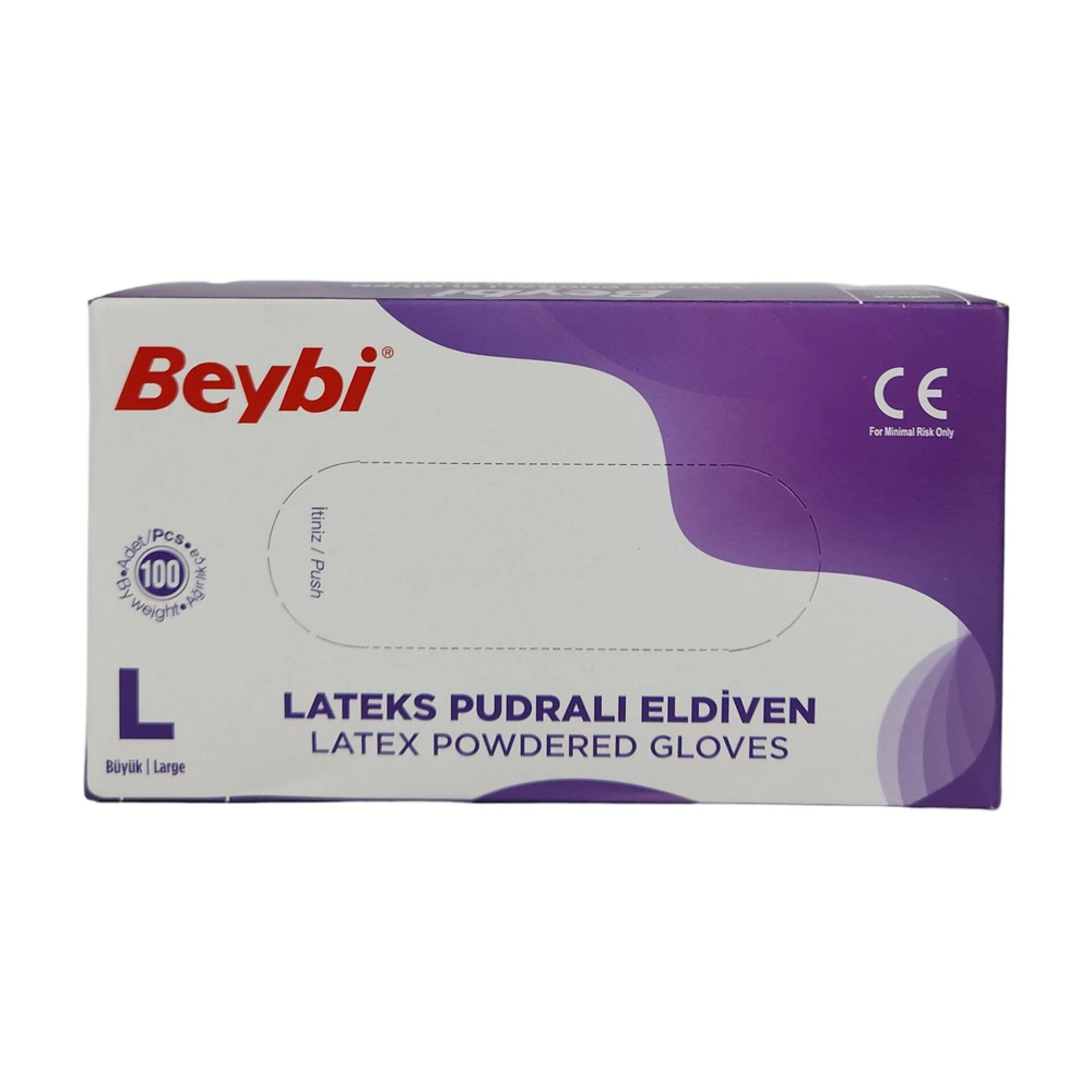 Beybi Lateks Pudralı Eldiven Large 100'lü