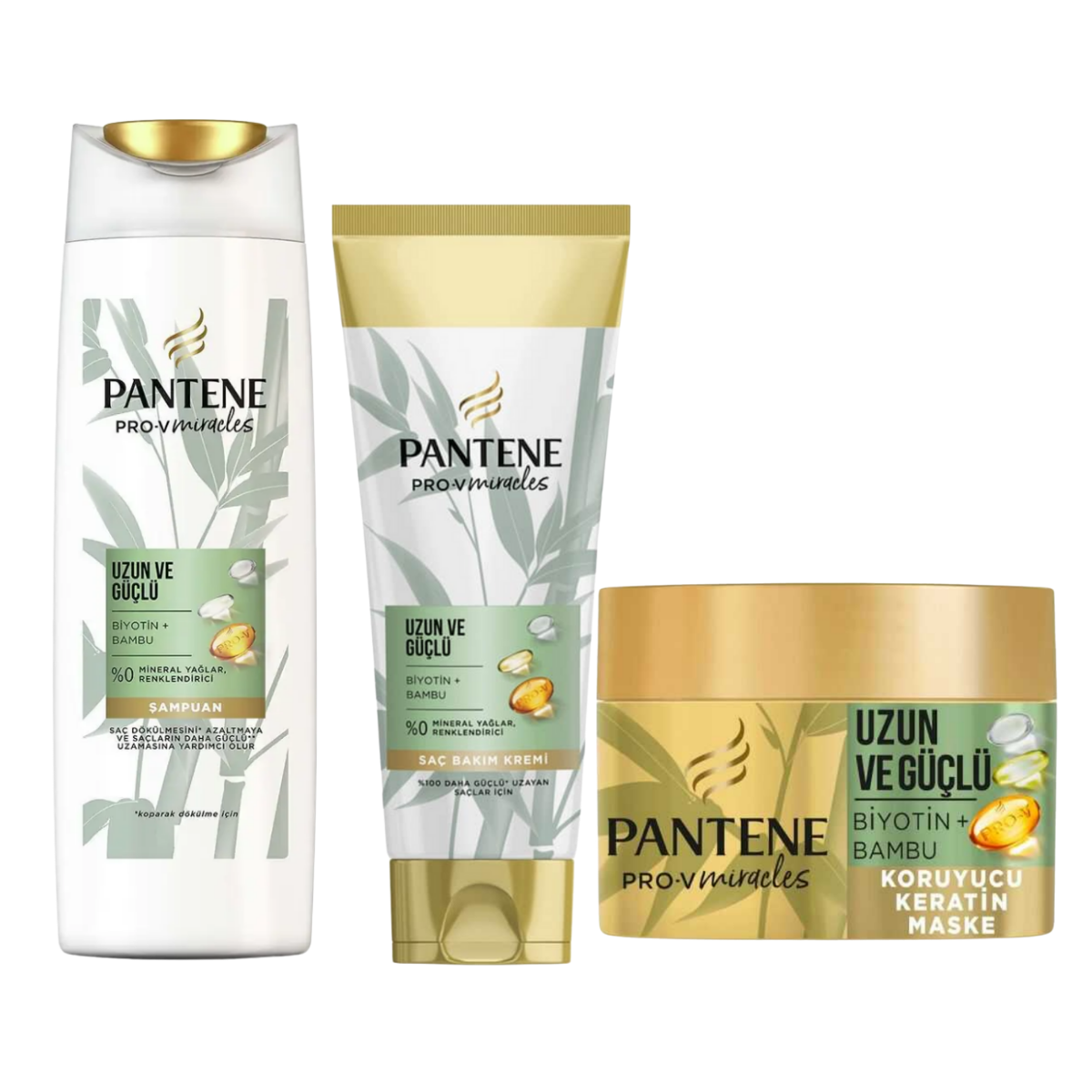 Pantene Uzun Ve Güçlü Saçlar Bambu Ve Biyotinli 3'lü Bakım Seti